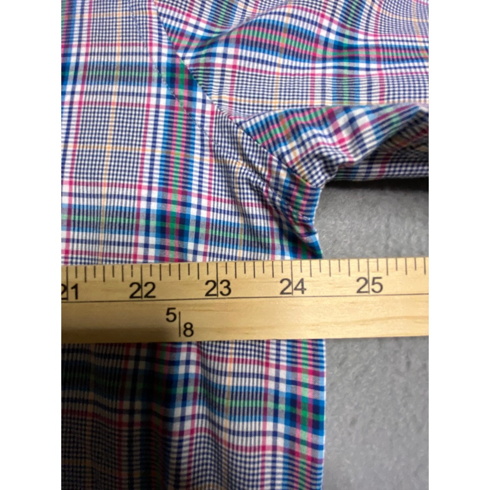 Alan Flusser Men's Plaid Button Down Long Sleeve Shirt L 100% Cotton - Picture 4 of 7